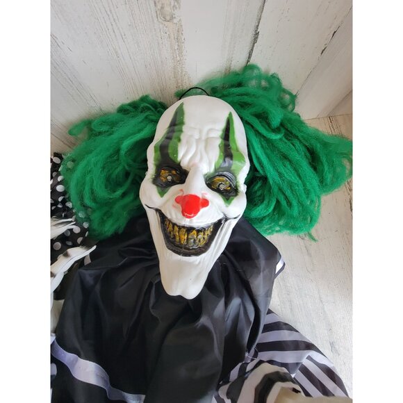 Spirit Halloween AS IS animated scary striped clown hanging home decor prop - Picture 4 of 13